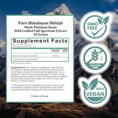 Miniatura 3 de Holistic Bin Resina Shilajit del Himalaya pura resina de platino negro Rica en ácido fúlvico, ácido húmico, minerales fúlvicos y minerales traza