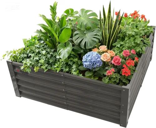 Miniatura 13 de A ANLEOLIFE Paquete de 2 camas de jardín elevadas galvanizadas de 3 pies x 24 pulgadas de alto para exteriores, jardinera redonda de metal