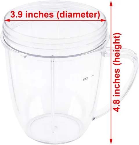 Miniatura 2 de 18 oz y 24 oz tazas + extractor y fresadora cuchillas + 2 Juntas Combo para Nutribullet