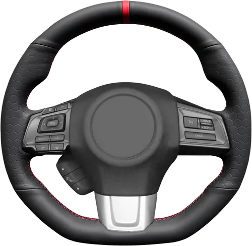 Miniatura 43 de MEWANT Funda de volante de automóvil transpirable cosida a mano para Subaru WRX 2015-2021 / WRX STI 2015-2021, accesorios para volante Subaru WRX