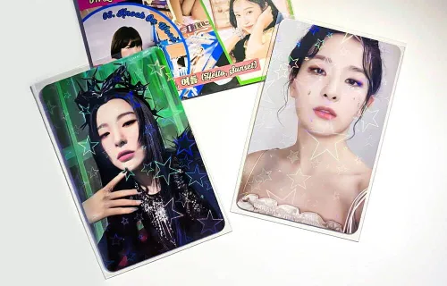 Miniatura 5 de 100 paquetes de fundas para tarjetas de fotos láser estrella Kpop, fundas ultra gruesas de 200 micrones, protector de tarjetas de fotos de ídolos