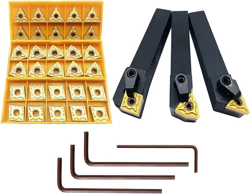 Juego de 36 piezas de herramientas de torneado de carburo indexables de 5/8 pulgadas MTJNR1616H16 + MWLNR1616H08 + MCLNR1616H12 con CNMG 431 + WNMG