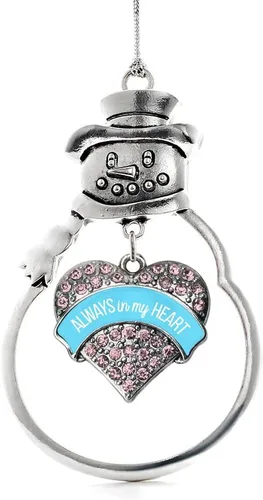 Miniatura 64 de Inspired Silver - Big Sis - Adorno de Navidad plateado - Adorno de árbol de Navidad con dije de corazón con circonita cúbica - Decoración colgante