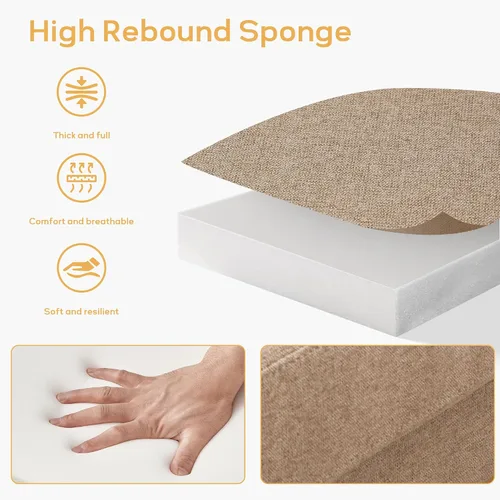 Miniatura 4 de HUIMO - Juego de muebles para sala de estar con botones, juego de muebles tapizados con botones para sala de estar, sofá moderno tapizado con marco