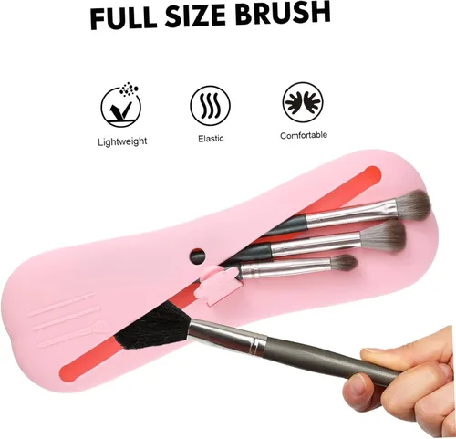 Miniatura 6 de 2pcs Makeup Brush Holders Portable Travel Makeup Brush Bags Compact Organizers for Eyeshadow Elegant Design Unique Texture