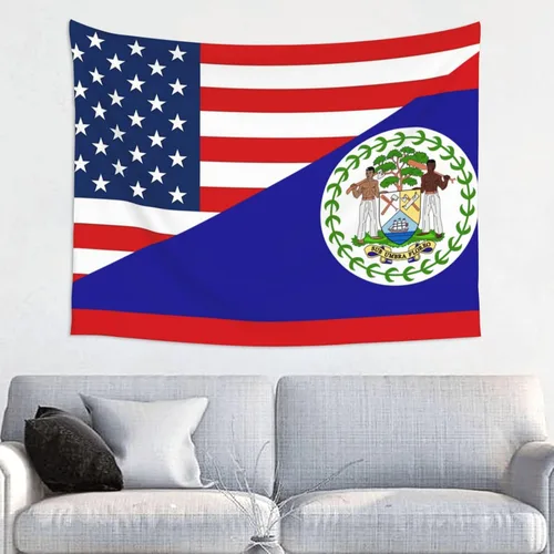 Miniatura 11 de Tapiz decorativo para pared, diseño de bandera estadounidense y bandera de Barbados, para colgar en la pared, manteles de arte hippie de 29 x 37