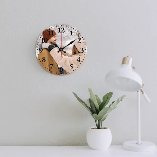 Miniatura 2 de Reloj de pared personalizado, reloj de pared personalizado con imagen de texto fotográfico, para el hogar, oficina, decoración escolar, cumpleaños