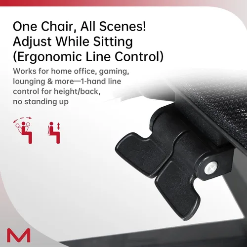 Miniatura 7 de Silla de oficina ergonómica con reposapiés, silla de escritorio de malla con respaldo alto para oficina en casa, silla de computadora reclinable