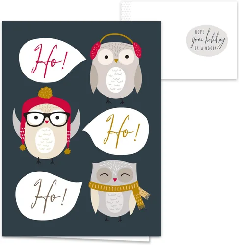 Miniatura 6 de Canopy Street Tarjetas navideñas de animales del bosque, 36 tarjetas con sobres blancos, 6 diseños de animales del bosque de invierno, versos