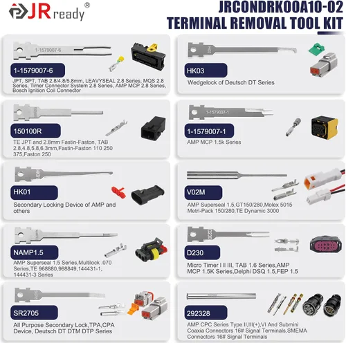 Miniatura 8 de JRready ST6360 Kit de conectores Deutsch, conector DTM 2 3 4 6 8 12 pines, herramienta de engarce Deutsch, contactos sólidos 20-22 AWG, 10 piezas
