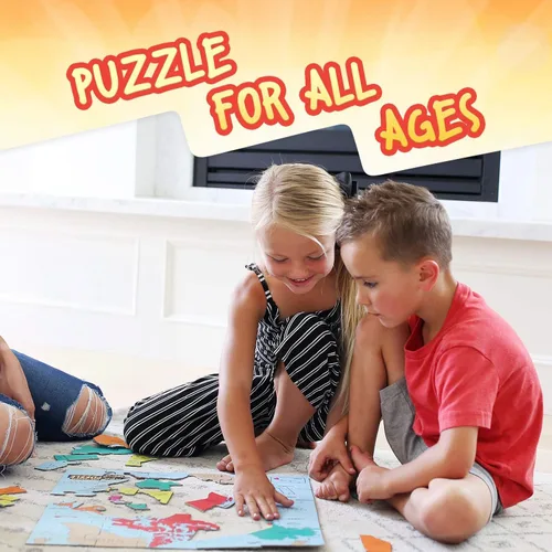 Miniatura 4 de GeoToys GeoPuzzle, juego de 6 rompecabezas de campo, juego de geografía y mapas, juegos educativos y actividades de aprendizaje para niños, regalos