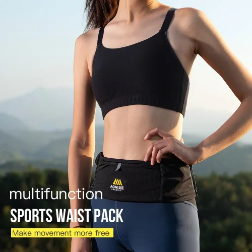 Miniatura 2 de ICE FLAME Cinturón para correr, fitness y correr para mujeres y hombres, paquete de banda de cintura para llaves de teléfono, cinturón