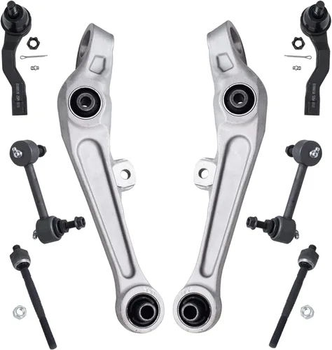 Miniatura 312 de Detroit Axle - Kit de brazos de control de extremo delantero de 8 piezas para Dodge Dakota 00-04, Durango 00-03, 4 brazos de control superior e