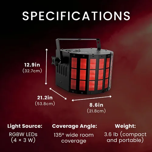 Miniatura 2 de CHAUVET DJ Mini Kinta ILS Compact LED Derby Effect Light Salida de haz múltiple RGBW a través de 48 lentes Compatible con ILS DMX y Master