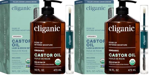 Miniatura 10 de Cliganic - Aceite de Ricino Orgánico, 100% Puro (480 ml con Kit de Pestañas) - Para Pestañas, Cejas, Cabello y Piel A Granel, Natural Prensado