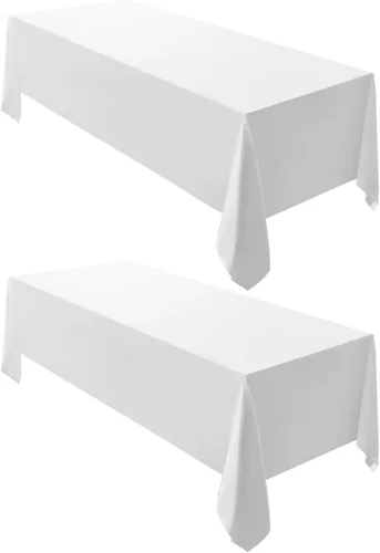 Miniatura 28 de Surmente Mantel rectangular de poliéster de 60 x 102 pulgadas para bodas, banquetes o restaurantes (negro, paquete de 2)