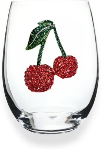 Miniatura 10 de THE QUEENS' JEWELS Copa de vino con tallo con joyas de piña, 21 onzas, regalo único para mujeres, cumpleaños, lindo, divertido, sin pintar