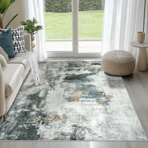 Miniatura 37 de 5x7 Area Rugs for Living Room Rug Washable: Abstract Rug for Dining Room Bedroom Carpet Non Slip 5 by 7 Indoor Modern Nursery Home Office Beige