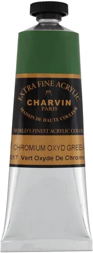 Miniatura 110 de Charvin Pintura acrílica profesional extrafina – verde absenta, tubo de 2.1 fl oz, pigmentos de triple fresado, resistente a la luz, pinturas