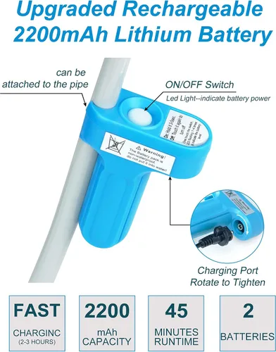 Miniatura 3 de innhom Ducha portátil para campamento, ducha al aire libre, bomba de ducha de campamento, eléctrica recargable portátil, alimentado por batería