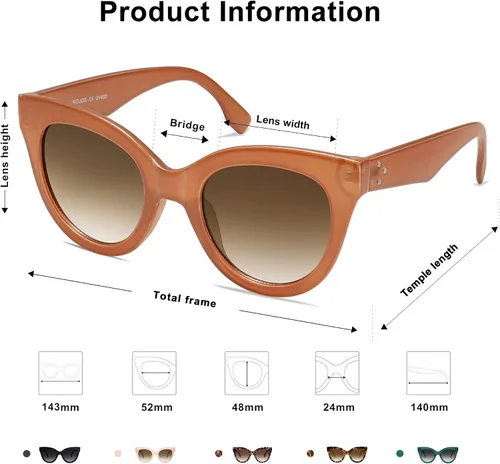 Miniatura 5 de SOJOS Gafas de sol retro de gran tamaño para mujer, estilo vintage, de moda, SJ2074