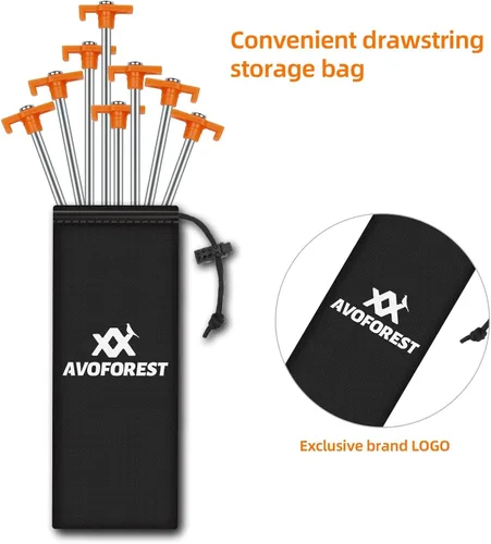 Miniatura 7 de 12 piezas de estacas para tienda de campaña, estacas de camping, estacas de tierra de 7.1 pulgadas de AVOFOREST, estacas de tienda de campaña