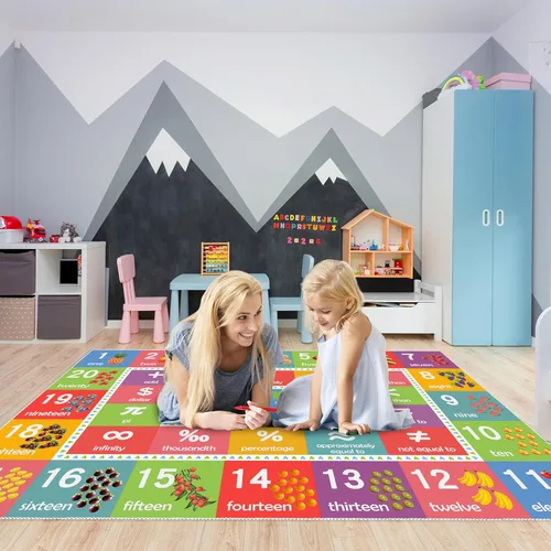 Miniatura 23 de ABC - Alfombra educativa del alfabeto, alfombra de juego de 4 x 6 pies para niños, sala de juegos, tapete antideslizante para niños y niñas Alphabet