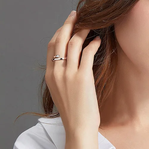 Miniatura 8 de CANDYFANCY Anillo de nudo celta de plata de ley 925 abierto para el dedo medio nudillo para mujer, tamaño ajustable 4-7
