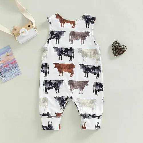 Miniatura 4 de Mubineo Mameluco sin mangas para bebé, niño, niña, de verano, vaquera, ropa unisex