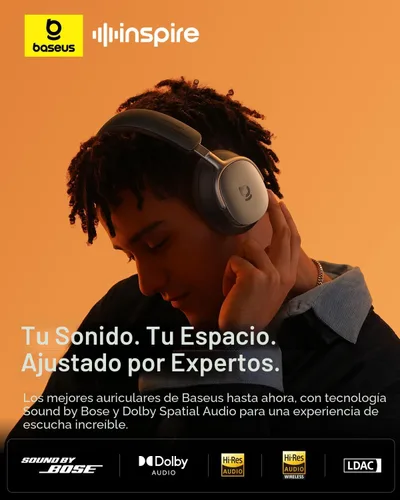 Miniatura 2 de Baseus Inspire XH1 - Auriculares adaptativos con cancelación activa de ruido, sonido por Bose, Dolby Audio, ANC adaptativo en tiempo real premium