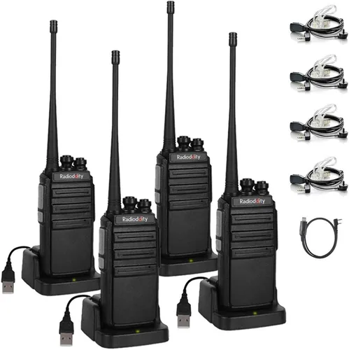 Miniatura 4 de Radioddity GA-2S Walkie Talkies de largo alcance para adultos, radio bidireccional UHF recargable con carga micro USB + auricular acústico de aire