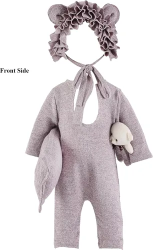 Miniatura 3 de Holibeat Accesorios de fotografía morados para bebé niña súper suaves recién nacida trajes de sesión de fotos disfraces (morado)