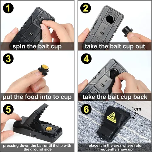 Miniatura 2 de Trampas para ratones, paquete de 8 unidades para el hogar, cocina y oficina, uso en interiores y exteriores, fáciles de usar, atrapa ratones