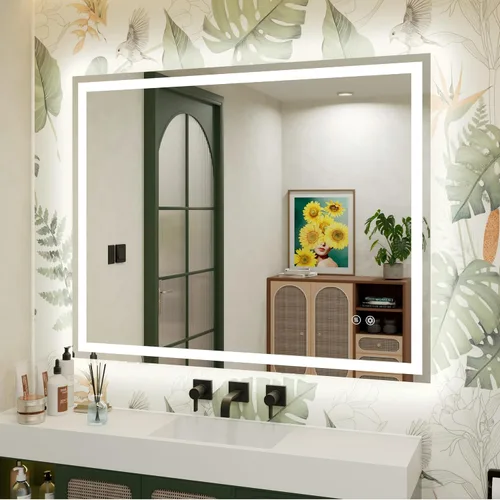 Miniatura 18 de Espejo de baño LED negro de 20 x 28 pulgadas con luces delanteras y traseras 3000K/4500K/6000K, Stepless Dimmable, Anti-Fog, Memory Function, ETL