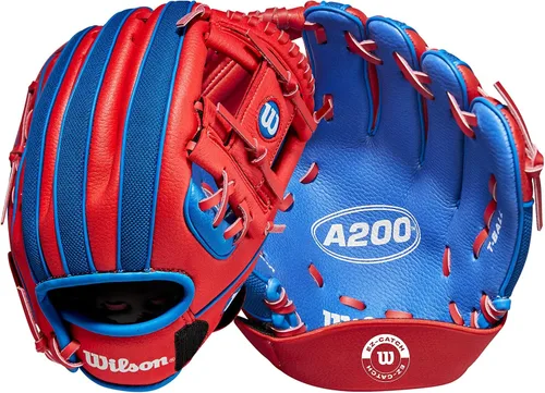 Miniatura 7 de Wilson A200 - Guantes de béisbol para jóvenes Plata/blanco/verde azulado