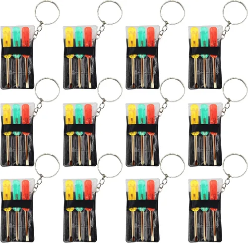 ArtCreativity Juego de mini destornilladores con llavero (paquete de 12) – Regalos a granel del día del padre, 3 destornilladores en una práctica