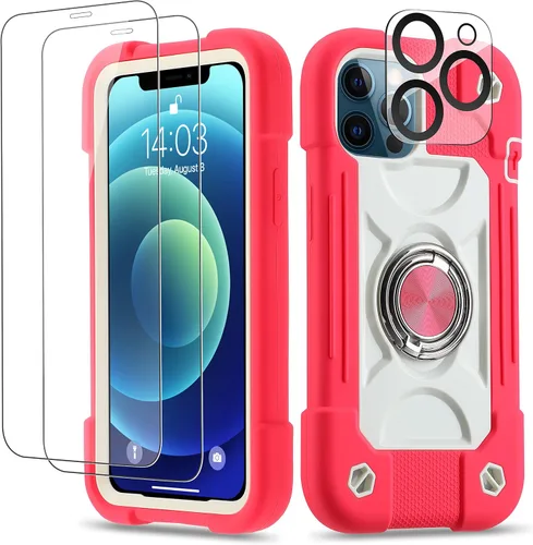 Miniatura 79 de Funda para iPhone 11 de 6.1 pulgadas con soporte de anillo, con 2 protectores de pantalla de vidrio, resistente a los golpes, resistente a