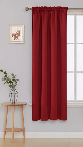 Miniatura 2 de Cortinas opacas Deconovo con barra en tamaño de 42 pulgadas, un panel