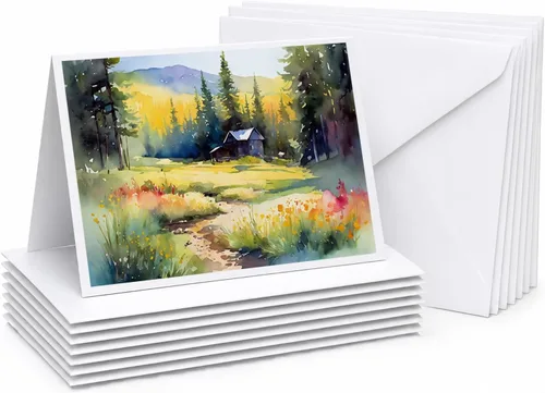 Miniatura 41 de Caroline's Treasures DAC1709GCA7P - Tarjetas de felicitación y sobres de arándanos de Texas en acuarela, paquete de 8 tarjetas en blanco con sobres