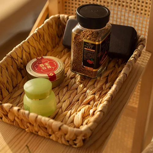 Miniatura 6 de Bandeja de frutas, contenedores de almacenamiento de tejido de hierba para frutas o té, artes y manualidades (Rectángulo-C-1 unidad)