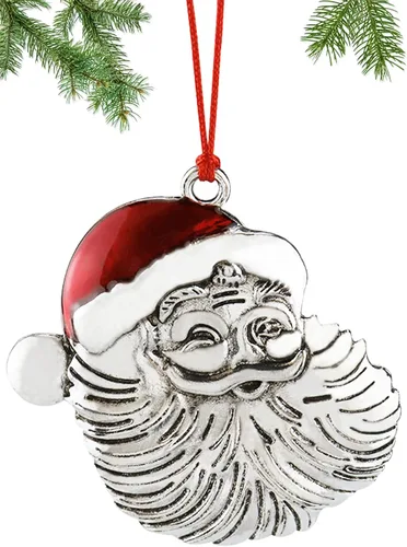 Miniatura 9 de Adorno para árbol de Navidad de metal de peltre sólido 2025, decoraciones colgantes para fiestas, hogar, vacaciones, decoración de Navidad