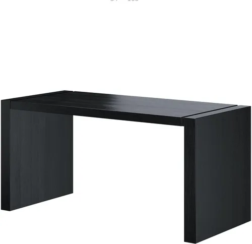 Benjara Lulu - Consola de escritorio minimalista para computadora de 28 pulgadas con patas de panel, color negro azabache