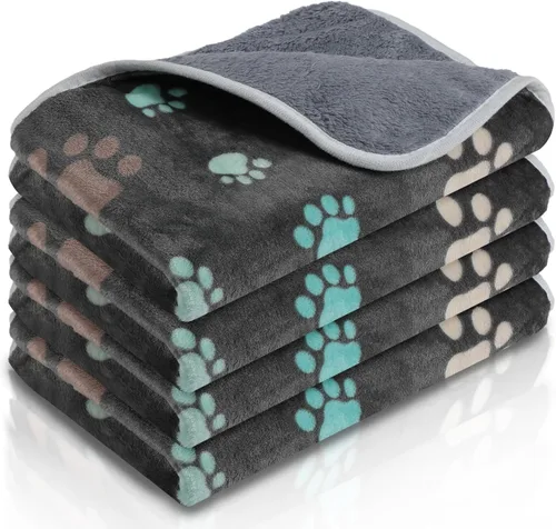 Miniatura 12 de Reginary 4 mantas impermeables de conejillo de indias, lavables, de forro polar para animales pequeños, absorbentes, para jaula de conejillo
