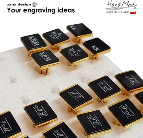 Miniatura 8 de Gemelos de oro personalizados - Gemelos con monograma grabados - Gemelos con monograma grabados - Regalo de novio de boda o padrinos de boda gemelos