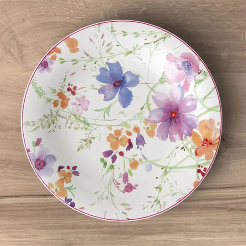 Miniatura 15 de Villeroy & Boch Mariefleur Gris Basic Breakfast - Plato redondo de porcelana premium con una decoración de flores juguetona, apto para lavavajillas
