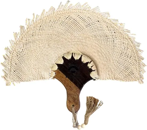 Miniatura 7 de Abanico De Mano - Abanico De Mano - Abanico De Mano - Abanico De Mano - Palma de paja bohemia, recuerdo de boda, decoración de pared, accesorios
