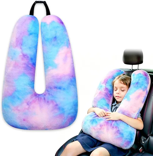 Miniatura 10 de Atablyn La almohada de cuello para niños proporciona doble apoyo a la cabeza y el cuello en cualquier posición de sueño en vuelos, automóviles