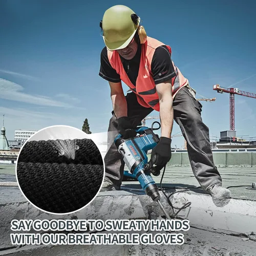 Miniatura 2 de OZERO Guantes de trabajo para hombres y mujeres: guantes de mecánico para pantalla táctil, agarre firme, destreza, guantes ligeros para construcción