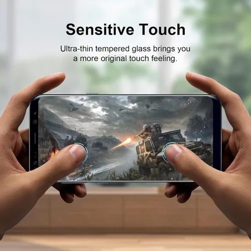 Miniatura 4 de Paquete de 2 protectores de pantalla para Samsung Galaxy S8, compatible con huellas dactilares, película de vidrio templado 9H, fácil instalación