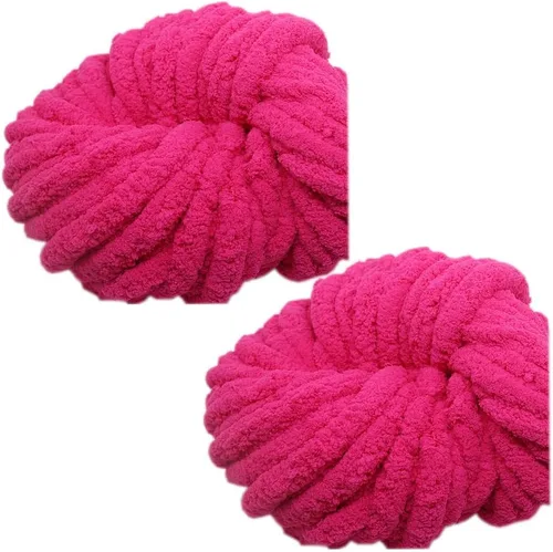 Miniatura 16 de 2 madejas de hilo de felpilla grueso para manta, súper suave, grueso, esponjoso, jumbo, grueso, estilo chenilla, hilo de poliéster de punto